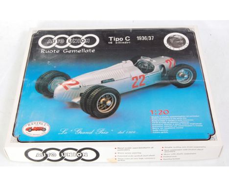 A Revival 1/20 scale white metal kit for an Auto Union Tipo C 1936-37 racing car, appears as issued in original packed box wi