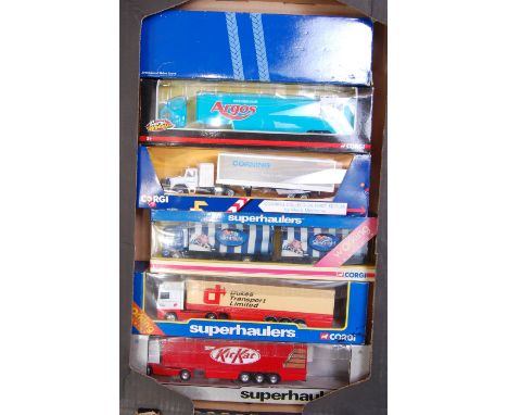 12 various boxed Corgi Super Haulers and other Corgi road transport vehicles to include various brands, eg. KitKat, Silent Ni