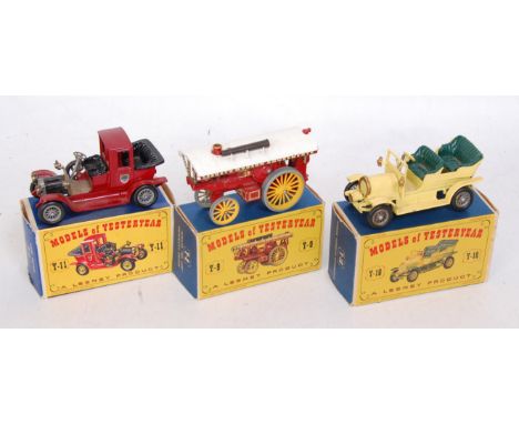 A Matchbox Models of Yesteryear boxed diecast group, three examples to include Y11 1912 Packard Landaulet, Y9 Fowler Big Lion