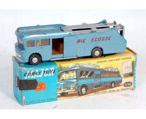 Corgi Toys No.1126 Ecurie Ecosse Racing Car Transporter light blue, red lettering, brown interior, spun hubs, in the original