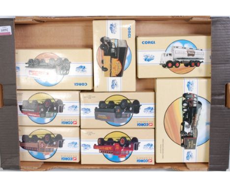 Eight various boxed Corgi Classics 1/50 scale commercial vehicles to include a PRR white canvas four wheel truck, a white Sod