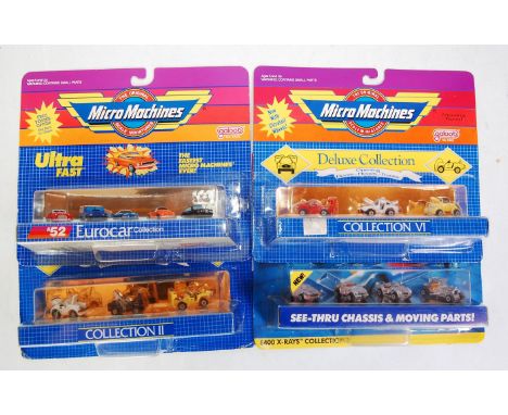 Galoob Micro Machine Scale Miniature Sets 1988-1989 issue, 6402II Deluxe collection (3 cars), 6402VI Deluxe collection (3 car