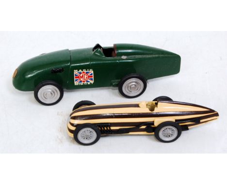 A K&amp;R Replicas white metal 1/43 scale landspeed record car handbuilt group to include an MG 135 Humbug, together with an 