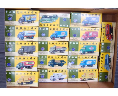 22 various boxed Vanguards 1/43 scale commercial vehicles to include a Power Fuels Leyland Comet tanker, a Bedford S-type box