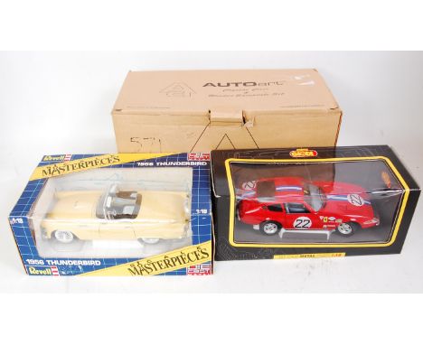 6 various boxed 1/18 scale boxed diecasts to include Auto Art, Revell, Tekno, and others, examples to include a Revell 1956 T