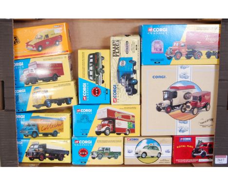 13 various boxed Corgi Classics mixed scale commercial vehicles and twin packs examples to include a Watts Brothers Pantechni