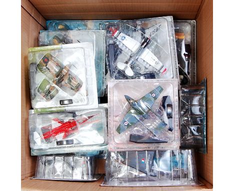 Two boxes containing 25 plastic case Amer/Com Collection boxed mixed scale aircraft, mixed examples to include a Sopwith Came