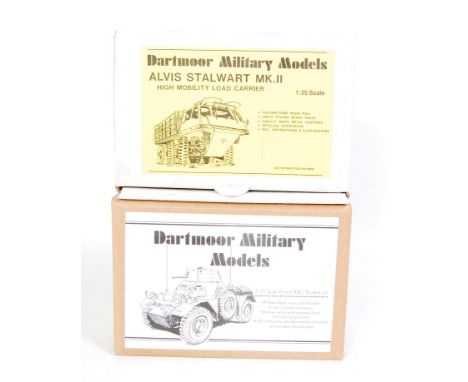 A Dartmoor Military Models 1/35 scale resin and white metal kit group to include an Alvis Stalwart Mk2 High Mobility Load Car