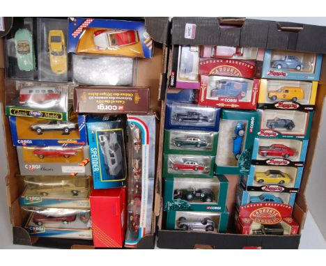 Two trays containing a quantity of boxed modern issue Corgi diecasts, 30 in total, to include Corgi Classics, Corgi Legends o