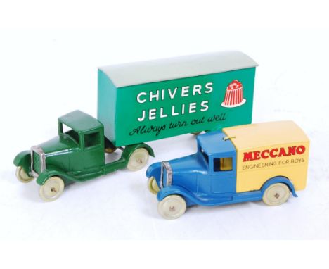 A pair of Dinky Toy replica modern release diecasts to include a DGM 28 Series Meccano delivery van, together with a 28 Serie