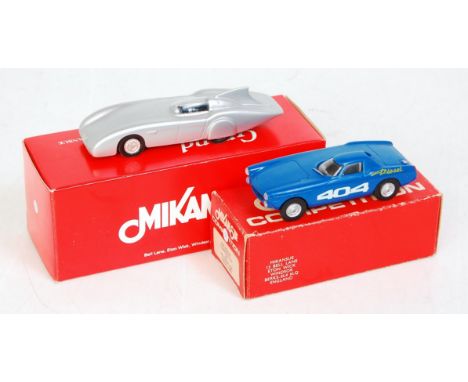 A Mikansue 1/43 scale white metal handbuilt landspeed record car group, two examples to include a Peugeot 404 diesel 1965 rec