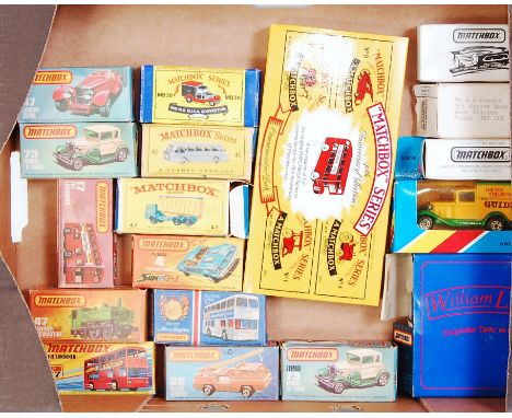 A box of mixed release modern and vintage Matchbox diecasts to include 1/75 series and Superfast examples, to include No. 47 