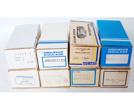 Eight various boxed 1/43 scale white metal and resin car kits to include SMTS, Auto Many, Tenariv, and Provence Moulage examp