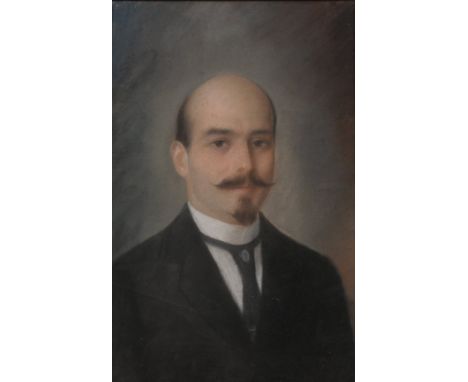 A 19th Century portrait of a gentleman 
The painting depicting a young gentleman with beard and moustache, wearing frock coat