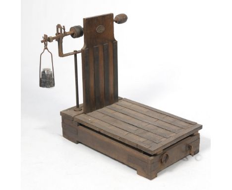 A set of French Roche Instruments de passage Scales
The wooden and metal bound scales with adjustable balance and original we
