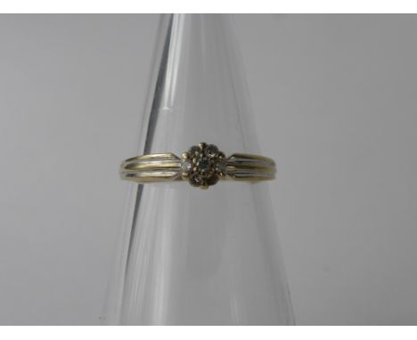 A Lady's 585 Yellow Gold and Diamond Ring, size O, approx 3.8 gms with a further lady's ring size P, stamped 750, central sto