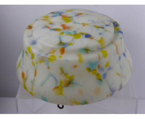 A Marbled Glass Art Deco Ceiling Light.