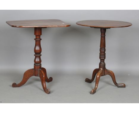 A late George III mahogany oval wine table, height 71cm, width 61cm, together with a Victorian mahogany rectangular wine tabl