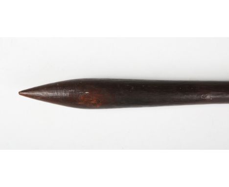 An Australian Aboriginal carved hardwood digging stick/throwing club, probably late 19th/early 20th century, with overall str