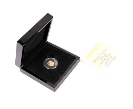 The London Mint Office Queen Elizabeth II Diamond Jubilee Quarter Sovereign, 2012, encapsulated, in box, with certificate and