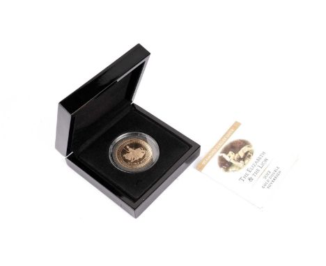 The London Mint Office Queen Elizabeth II Diamond Jubilee Issue, The Elizabeth &amp; The Lion gold double sovereign, 2012, en