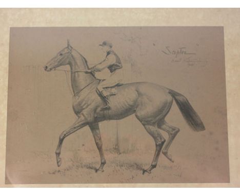 Ascribed to Basil Nightingale (1864-1940),a study of a horse standing on terracotta bricks,unsigned,mixed media,34 x 45 cm,fr