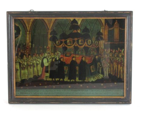 Early 19th Century School,'An exact representation of the depositing the body of her late Majesty Queen Caroline...',reverse 