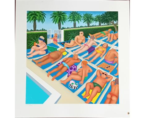 Beryl Cook (1926-2008) limited edition silkscreen print 'Tenerife Days' XXVIII/LXXV, with pencil signature, unframed, overall