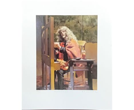 Robert Lenkiewicz (1941-2002), limited edition print 'Self Portrait at Easel - 1992' 466/500, with pencil signature and certi
