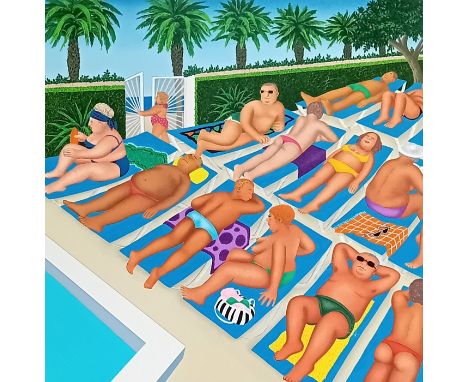 Beryl Cook (1926-2008) limited edition silkscreen print 'Tenerife Days' LXXI/LXXV, with pencil signature, unframed, overall s