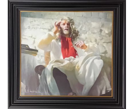 Robert Lenkiewicz (1941-2002), limited edition silkscreen print, 'Self-Portrait as St. Anthony Listening', 26.50, with facsim