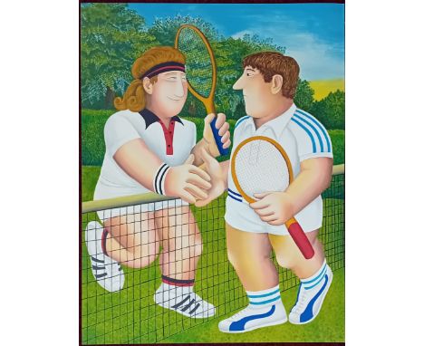Beryl Cook (1926-2008) limited edition silkscreen print 'Tennis' 81/300, with pencil signature, unframed, overall size 86cm x