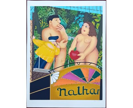 Beryl Cook (1926-2008) limited edition silkscreen print 'Nathans' 208/300, with pencil signature, unframed, overall size 91cm