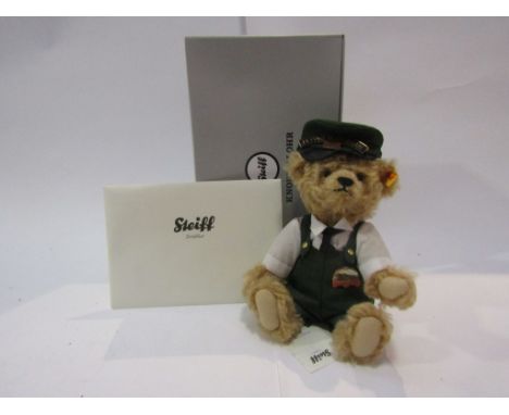 A Steiff Bill The Flying Scotsman bear, 26cm tall, boxed