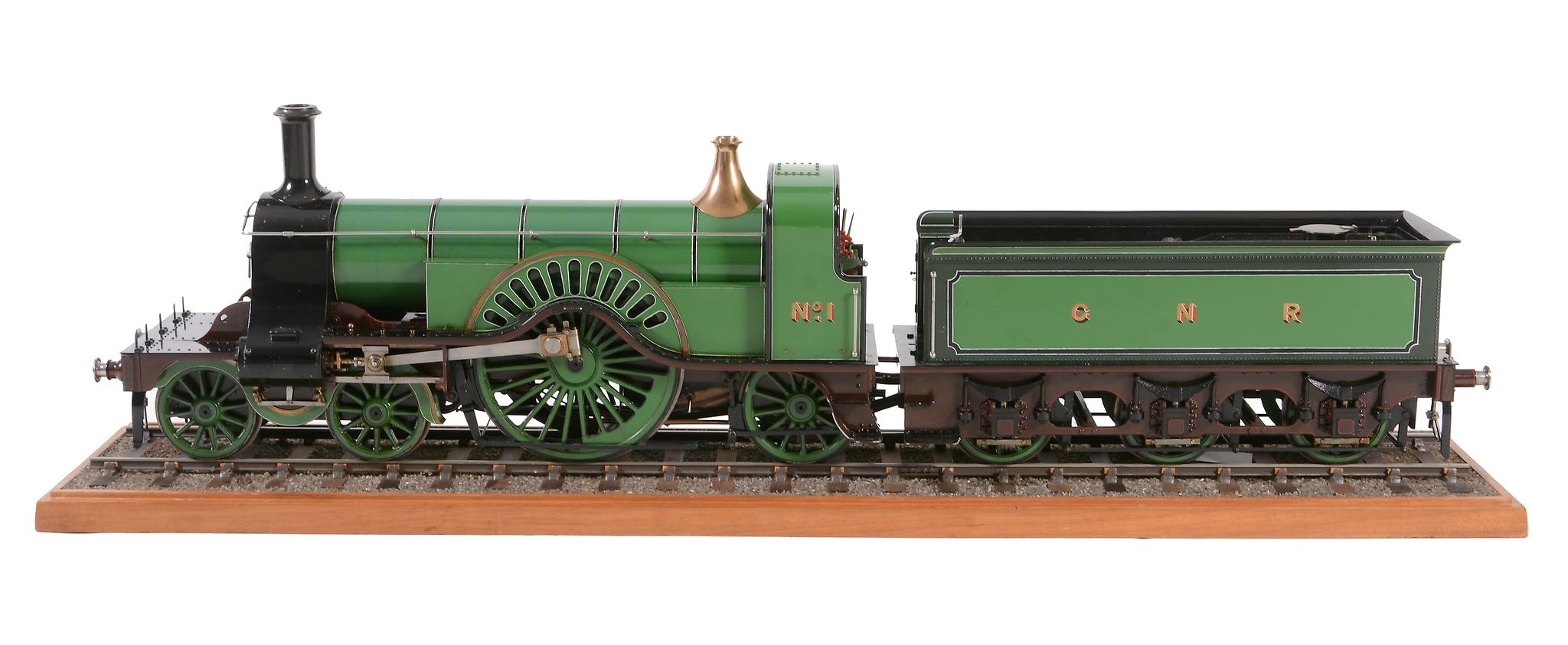 A 3 1/2 inch gauge model of a 4-2-2 Stirling Single Great Northern ...