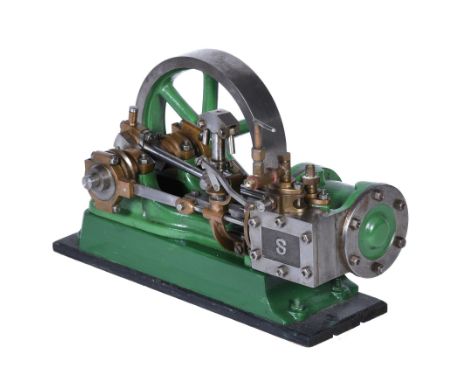  A well engineered model of a Stuart Turner No 9 horizontal mill engine,   the single cylinder 1 1/2 inch bore by 1 1/2 inch 