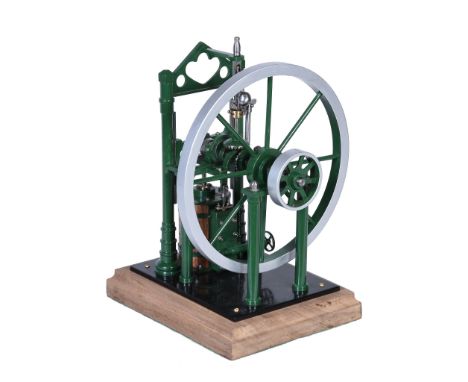  A well engineered 1 inch scale model of a Scotch crank  live steam stationary engine,   built to the Anthony Mount drawings 