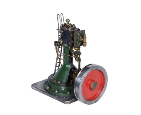  An unusual scratch built model of a vertical single cylinder steam engine,   re- built by Mr L H Watling in 1981 with single
