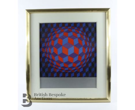 Yvaral (Jean-Pierre Vasarely) after, untitled limited edition lithograph, nr 148/340, approx 45 x 40 cms, signed and numbered