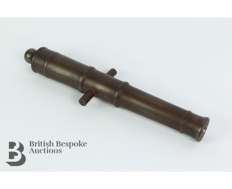 Heavy iron canon barrel, approx 30 cms. Note: Collection of a gentleman one of the first members of the Muzzle Loaders Associ