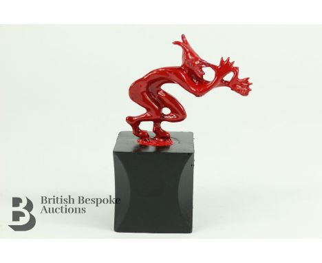 A Cock a Snoot accessory mascot for a 1920s light car or motorcycle. As fitted to the back of period cars and motorcycles to 