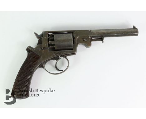Adams Patent 54 Bore percussion revolver, retailed by W J Kavangh, Dame Street, Dublin. Overall good condition with slight su