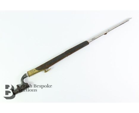 Three-banded Enfield percussion rifle socket bayonet. Note: Collection of a gentleman one of the first members of the Muzzle 