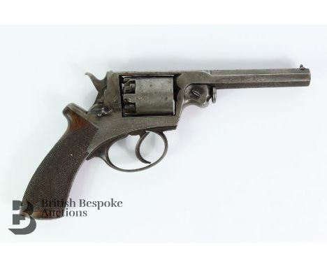 Adam's patent percussion revolver retailed by Rigby Dublin, patent nr 30934 R, with proof marks on the cylinder, 54 bore, app