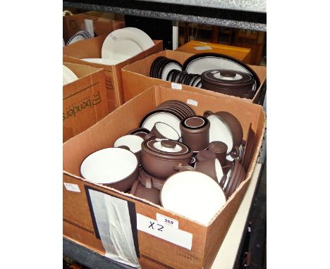 Hornsea 'Contrast' part dinner and tea service comprising cups, saucers, plates, casseroles, dinner plates, etc. (2 boxes) 