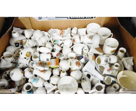 Large quantity of crested ware including Carlton china, Arcadian, etc. 