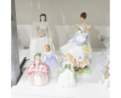 Various figures to include Royal Worcester 'Her Majesty the Queen Elizabeth II diamond wedding anniversary 1947-2007', Royal 