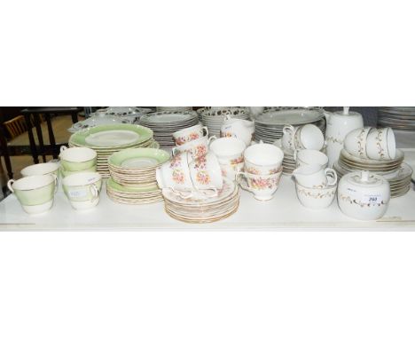 Royal Worcester coffee service 'Verona', a Colclough bone china part tea service, wild roses and honeysuckle on a white groun