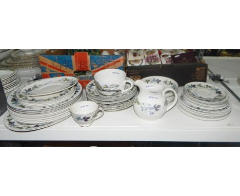 Royal Doulton 'Burgundy' part dinner service, Royal Albert 'Queen's Messenger' part coffee service, Wood's celadon green part