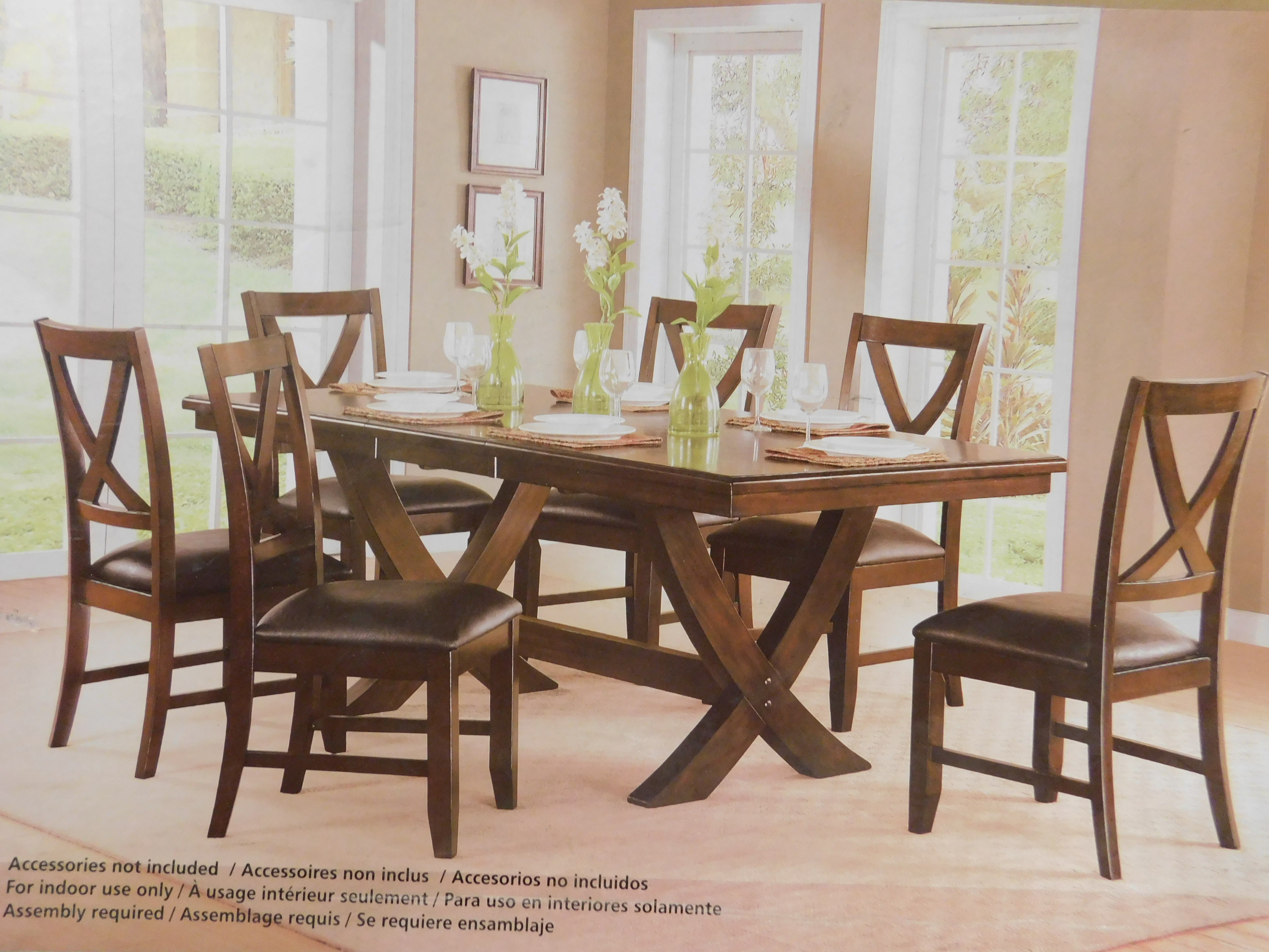 1 BOXED BAYSIDE FURNISHINGS 7 PIECE EXTENDABLE DINING SET RRP £899